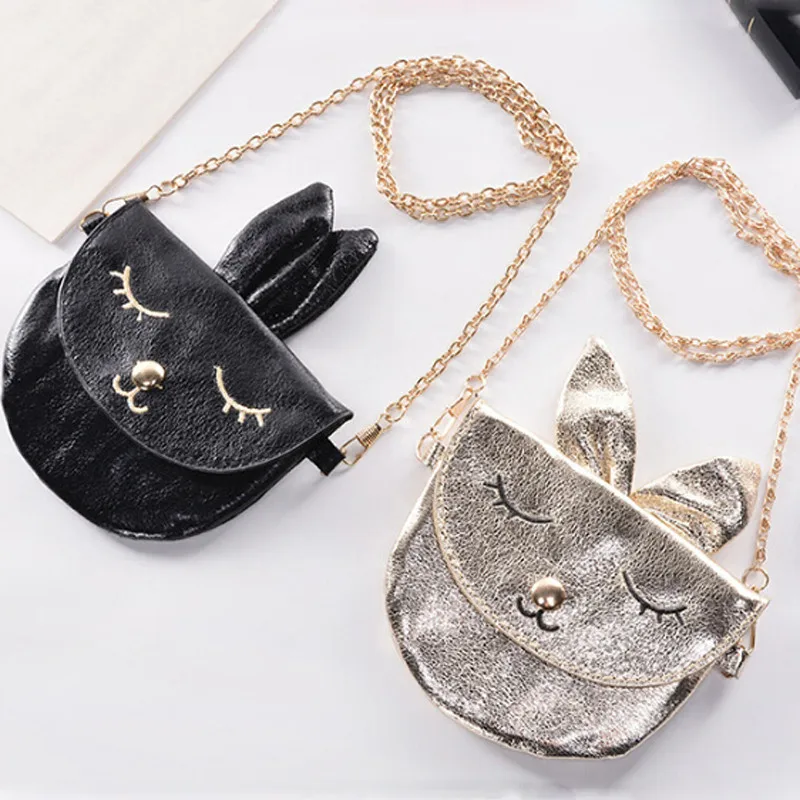 Girl Handbag Gold Silver Bag Child Toddler Shoulder Mini Shoulder Bag PU Leather