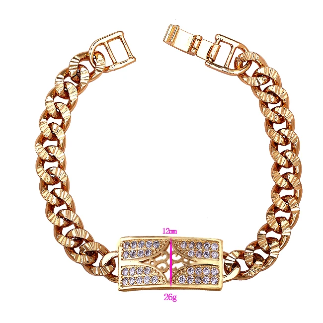 Нежный желтый золотой цвет прозрачный Круглый Кубический цирконий женский браслет без никеля