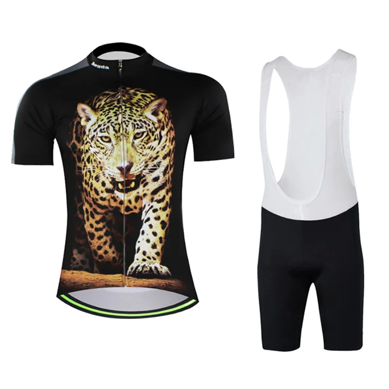 

Aogda Cheetah Bike Clothing Set Men Summer Cycling Clothes Short Sleeve Bicycle Jersey Suit Quick Dry Uniforme Ciclismo