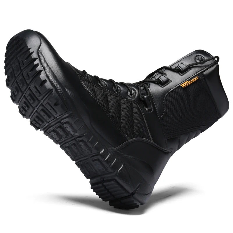 CcharmiX/ботинки из натуральной кожи высокого качества на шнуровке; черные мужские ботинки; уличная Строительная Мужская Военная обувь; мужские тактические ботинки