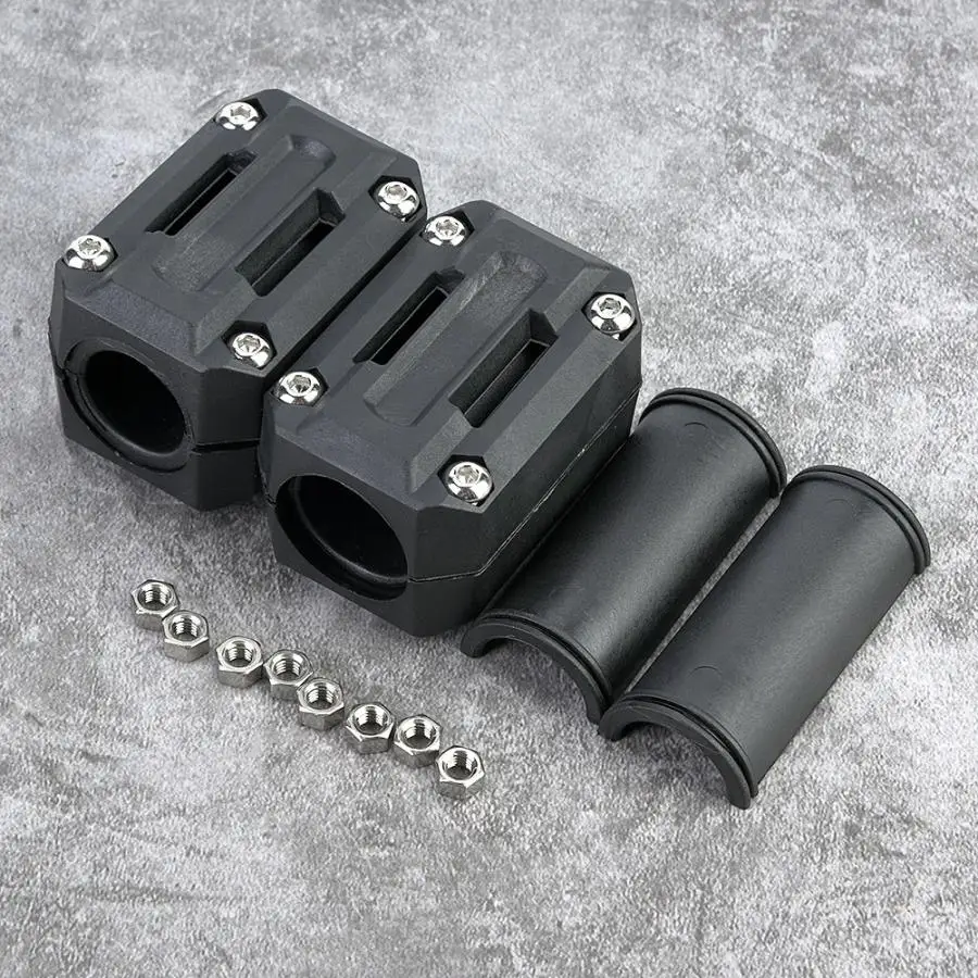 

Universal 1 Pair Motorcycle ABS Bumper Protector Glue for 22mm/0.9in 25mm/1.0in 28mm/1.1in diameter bars Black