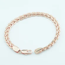 4 мм 6 мм женские мужские 585 розового золотистого цвета скрученный плетение панцирные цепи браслеты ювелирные изделия