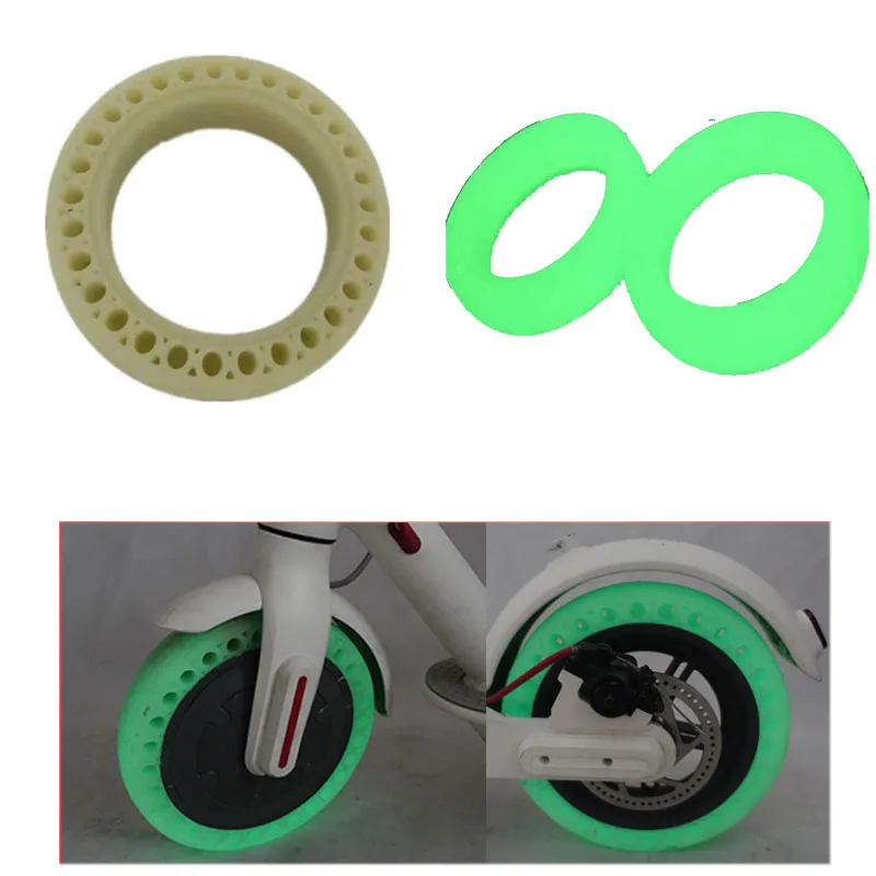 

Fluorescence Durable Xiaomi M365 Scooter Skateboard Damping Rubber Tires 8.5 Inch Wheel Tyre Luminous Solid Hole Tires m365 Part
