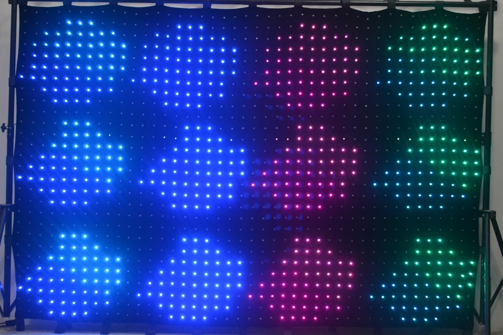 NEW High Resolution P7 2M 3M 1176 leds LED Video Curtain With PC Controller For DJ