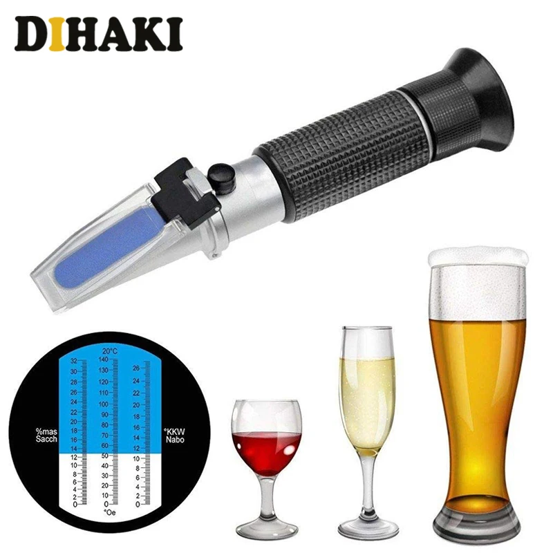 

3-in-1 Brix Refractometer with ATC Honey Moisture Tester Kit 10°C~30°C Dual Scale Hydrometer in Wine Making and Beer Brewing