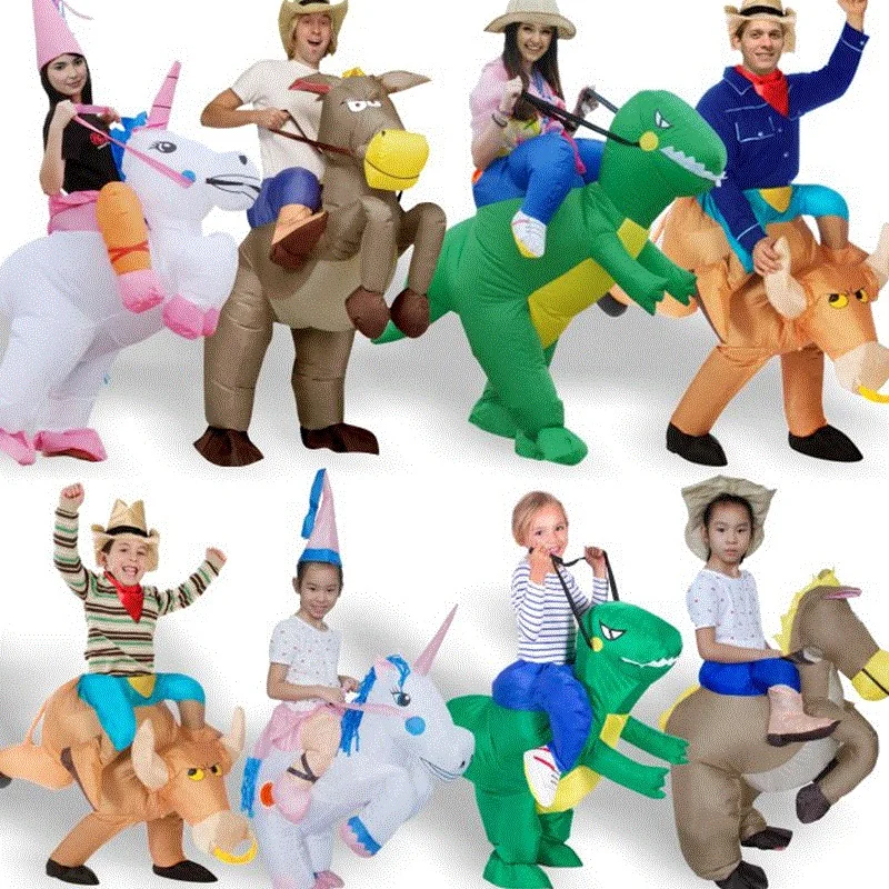 Новинка, надувной костюм для детей и взрослых T Rex Gorilla Sumo, костюм коровы, лошади для женщин и мужчин, косплей, надувной костюм динозавра