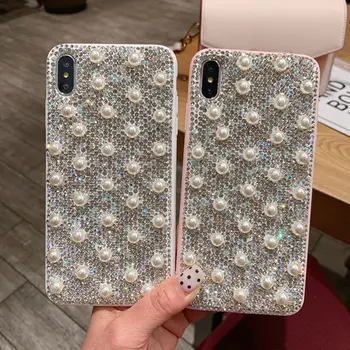 

Pink Luxury With Rhinestone Phone Case for iphone 6 6s 7 8Plus All-inclusive Anti-fall Cover XS Max XS XR X