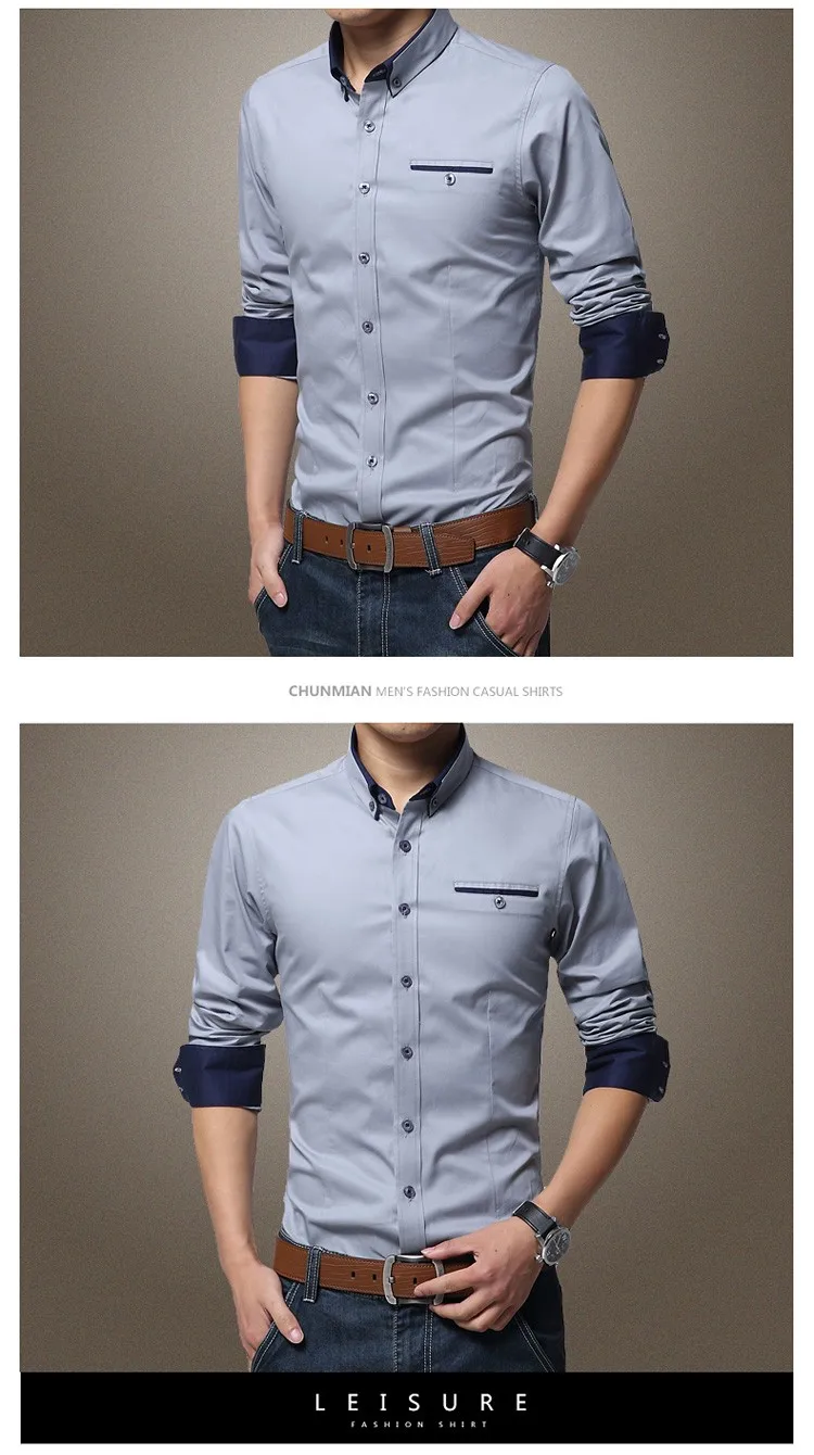 Download Compre Nueva Marca Camisas De Vestir Para Hombre Camisa Casual De Manga Larga Para Hombre Slim ...