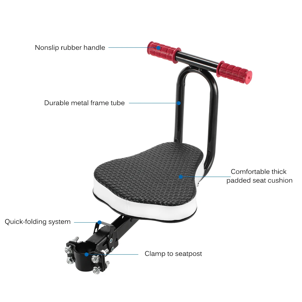Быстроразъемное Переднее Крепление для детского велосипедного сиденья, детское седло для электрического велосипеда, детское безопасное переднее сиденье, подушка для седла