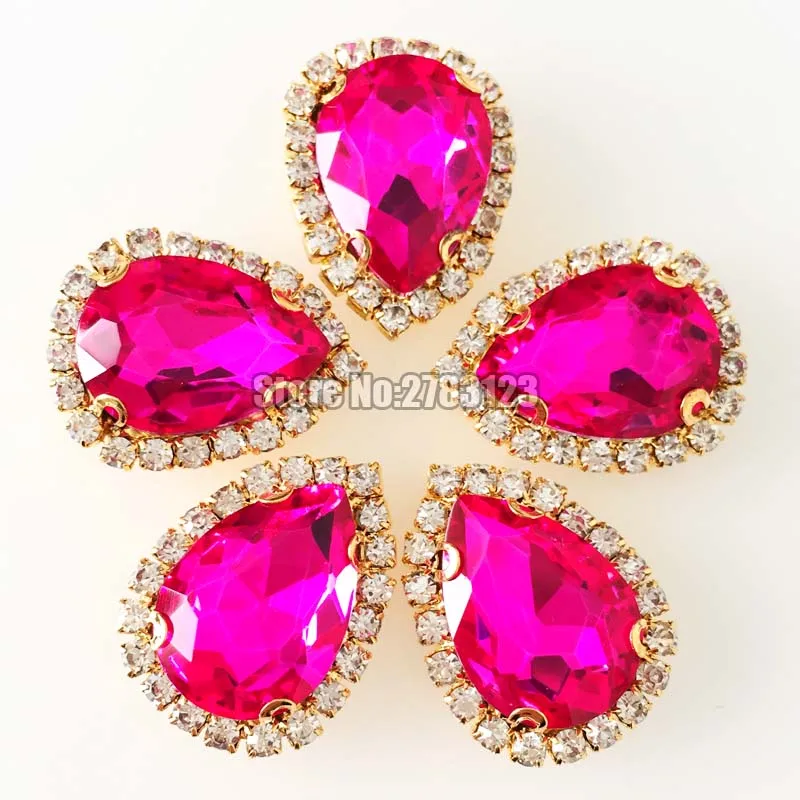 

Rose Gold base faltback sew on Crystal button,high quality Glass Crystal loose rhinestones with claw 10pcs/bag Free shipping