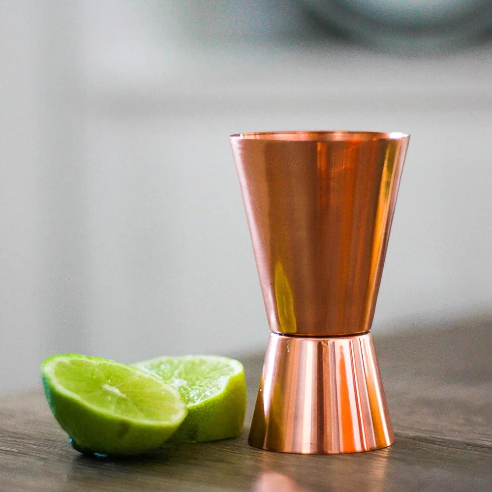 CHEFHUB 20/40ML Copper Jigger Shot Glasses Double Jiggers Stainless