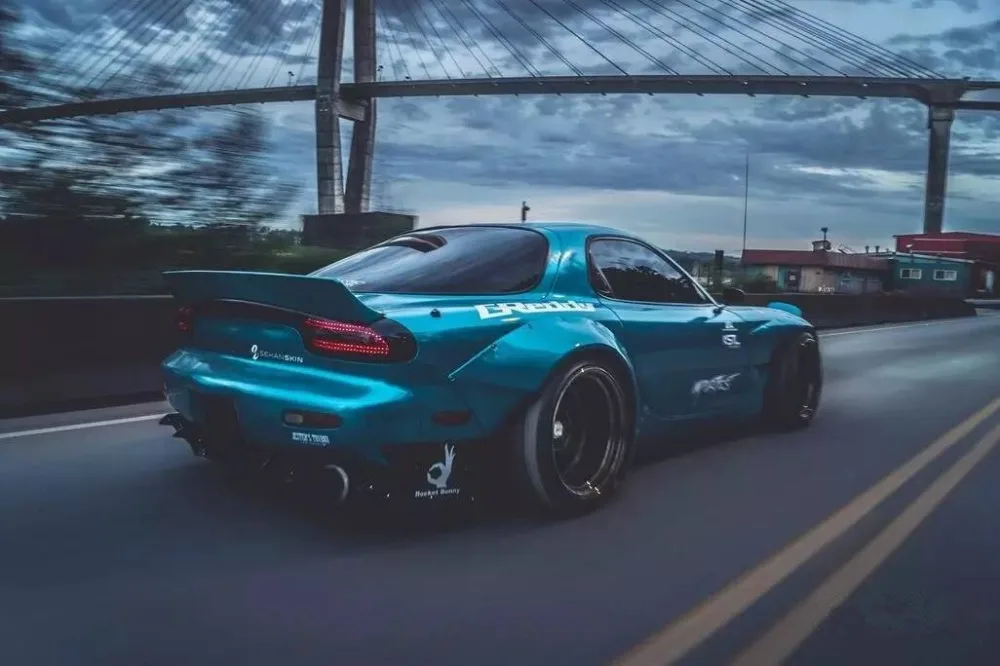 92-97 RX7 FD3S Rocket Bunny V2 стильный широкий обвес заднего крыла над вспышками