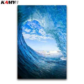 

Full square Diamond embroidery sea wave Big Full round Diamond mosaic landscape surf 5D DIY Diamond painting Cross stitch Sale 1