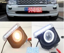 LED DRL daytime running light +COB angel eye (6 colors) +projector lens +halogen fog lamp for LAND ROVER rang rover freelander 2