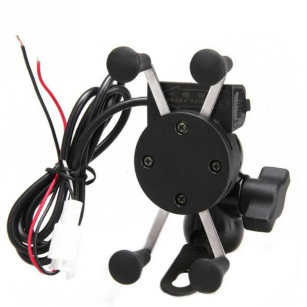 

New Universal 2 In 1 Motorcycle Motorbike Phone Holder USB Charge Holder 360 Degrees Rotation GPS Phone Mount
