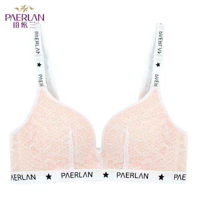 PAERLAN Wire Free Non-Sponge Slim Cup Lace Floral Bra Seamless Large Size Large Breasts Push Up Anti-Sag Women underwear 3/4 Cup 2