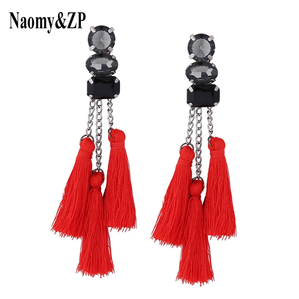 Длинные большие серьги Naomy & ZP модные свадебные висячие с кисточками Висячие