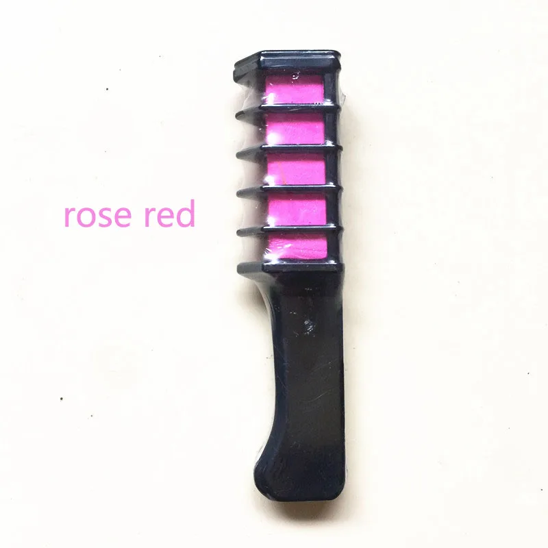 Профессиональный 6 цветов Мини одноразовый персональный салон использование Временная Краска для волос Расческа мелки инструмент для окрашивания волос - Цвет: rose red