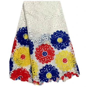 

Multi Color Guipure Cord Lace Fabric For Sewing Dress Free Shipping Water Soluble African Print Embroidered Mesh Lace Fabric93B