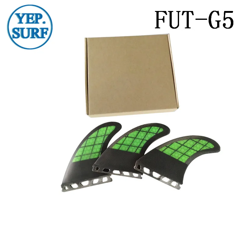 Бесплатная доставка Surf Future G5 плавники зеленый с черным в серфинге плавники для серфера из углеродного волокна