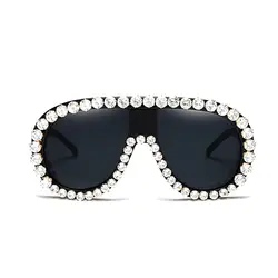 2017 роскошный кристалл Солнцезащитные очки для женщин Для женщин дизайнер кошачий глаз большой Рамки со стразами Винтаж цветок Защита от