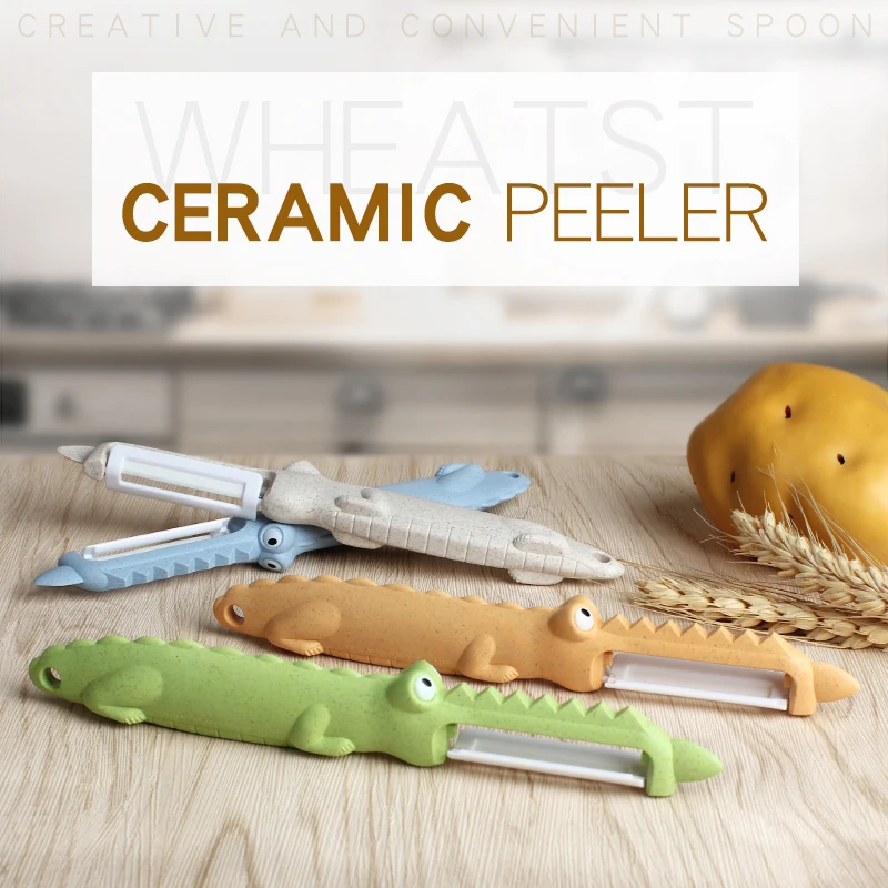 

Cartoon Crocodile Ceramic Peeler Scraping Scales Fruit Peeling Knife Potato Apple Vegetable Tool Kitchen Gadgets And Accessories