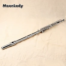New Arrival Western Concert Flute C Key 17 Holes Flute Nickel Plated Woodwind Instrument Silver Color Musical Intrument Flute
