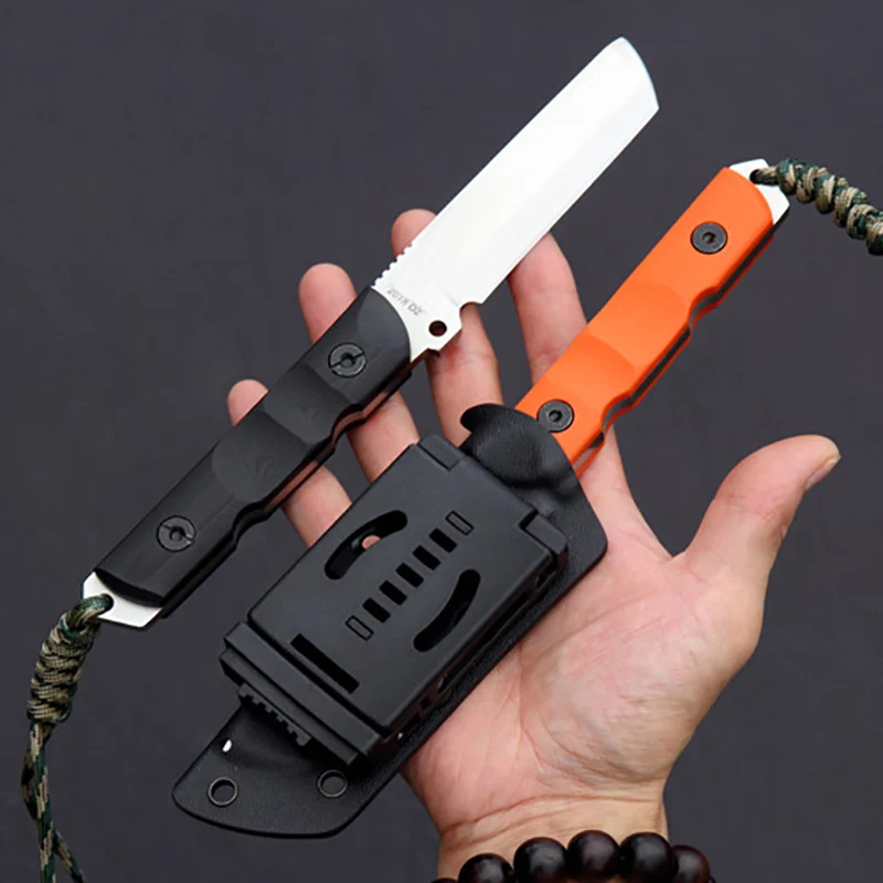

Free shipping The sharp Outdoor defense 60HRC height hardness D2 steel hunting knife G10 handle