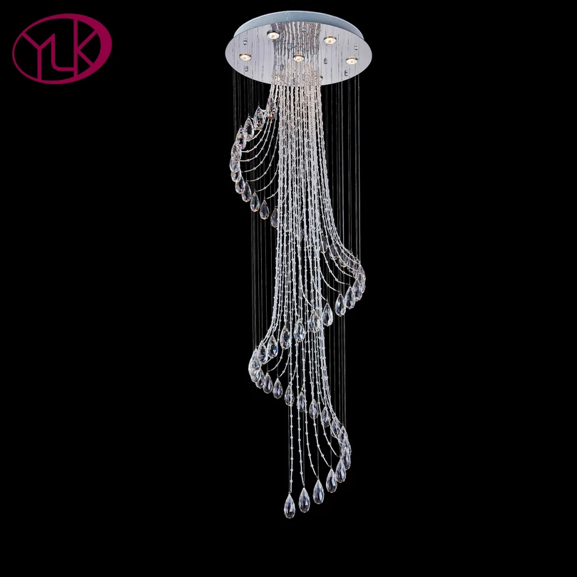 

Youlaike Spiral Modern Crystal Chandelier For Living Room Long Flush Mount Chandeliers Lighting Cristal Lustre LED Stair Lights