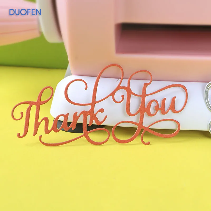 

DUOFEN METAL CUTTING DIES 120040 thank you cutout lace hollow embossing stencil DIY Scrapbook Paper Album 2018 new