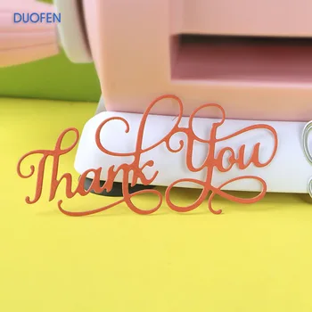 

DUOFEN METAL CUTTING DIES 120040 thank you cutout lace hollow embossing stencil DIY Scrapbook Paper Album 2018 new