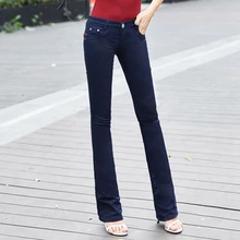 Weweya/Европейские и американские женские черные расклешенные джинсы, брюки, Стрейчевые расклешенные узкие джинсы, женские повседневные Прямые джинсы