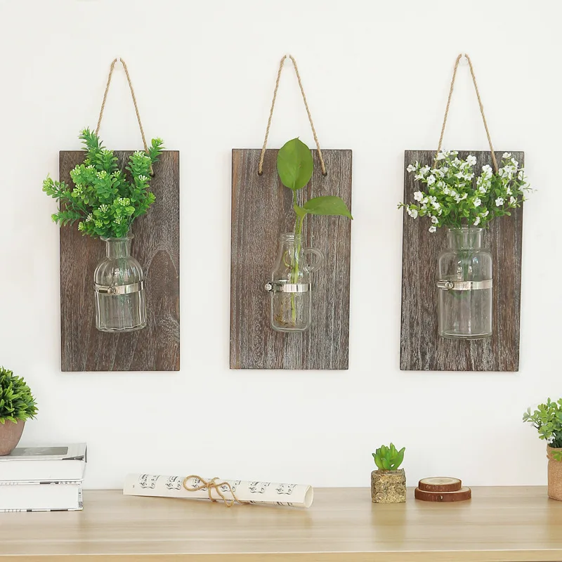

Rural Creative Wooden Retro Simulation Plant Hydroponic Home Decoration Living Room Bedroom Wall Decorations