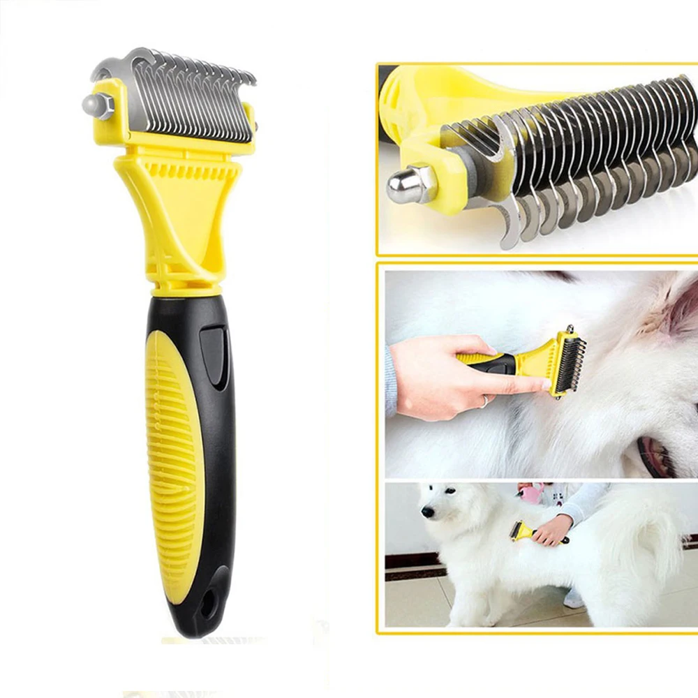 

New Pet Combs Stainless Double-sided Cat Dog Comb Brush Professional Large Dogs Open Knot Rake Knife Pet Grooming Product