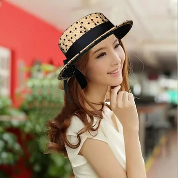 

Lace Bow Handmade Sun Hat Women Straw Hat Beach Big Casual Hat Summer Leisure Hat TY53