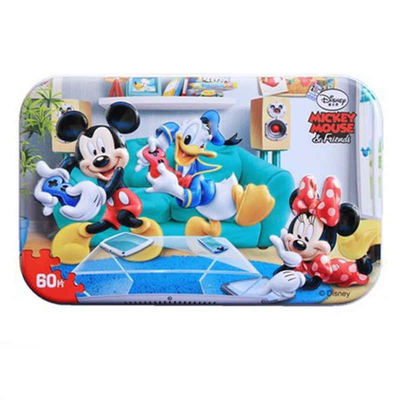 Disney 60 шт. принцессы деревянный железный ящик головоломки молодых одежда для