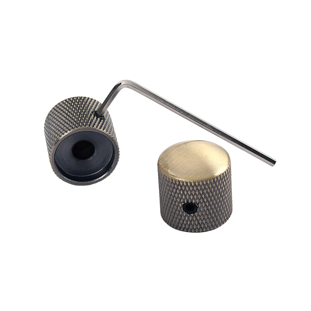 2 Pieces Guitar Potentiometer Knobs with Allen Wrench for Guitar/Bass Replacement Parts Accessories