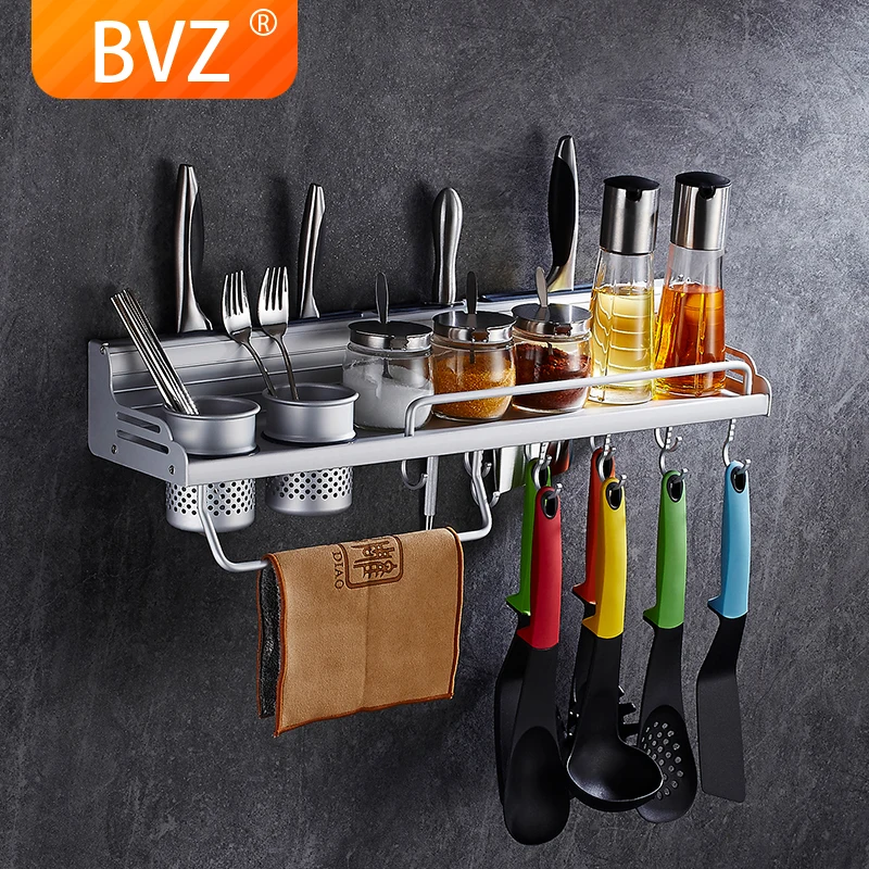 

BVZ Multifunction Knife Holder With hooks Kitchen Storage Shelf Knife Block Wall Mounted Rack Stand for Knives Gap Holder