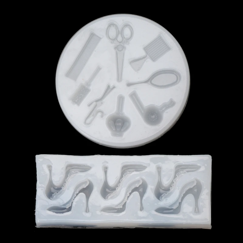 

DIY Barber Tools Set High Heels Silicone Jewelry Pendants DIY Mold Baking Tools