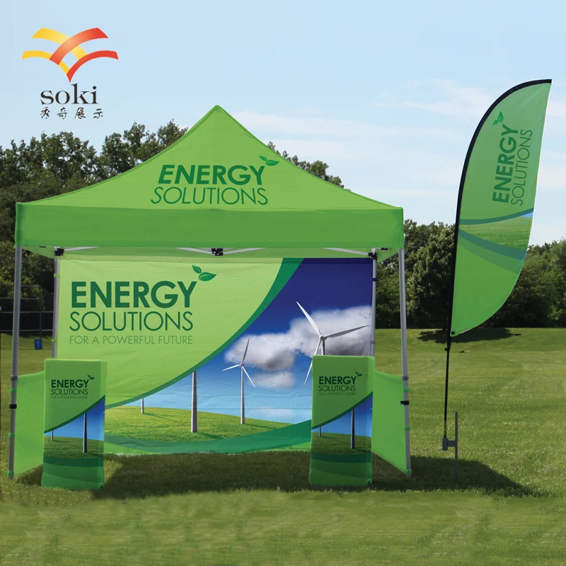 

Custom combination aluminum folding tent tablecloth promotion Table beach flag for product promotion large outdoor activities