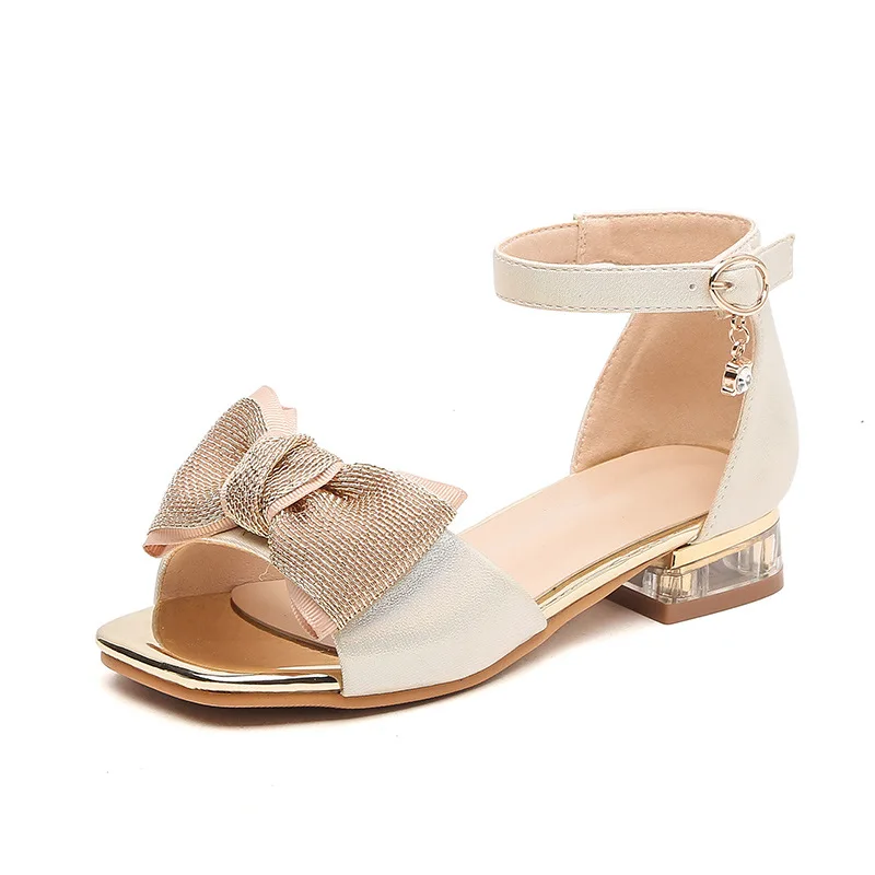 

Girls Roman Sandals for Kids Princess Shoes Summer Fashion High Heels Soft Leather Children Open Toe Sandal Dress Wedding Party