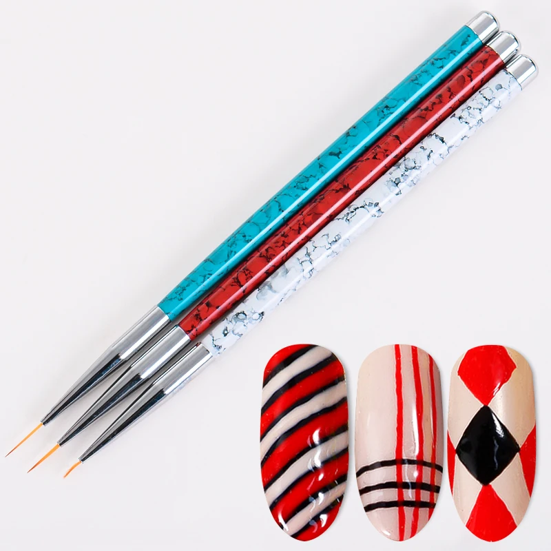 3 шт./компл. искусство для ногтей фоторучка кисть металлические золотые фотообои