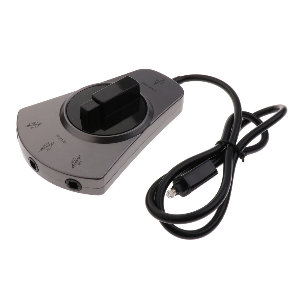 3 Port Digital Optical Fiber Cable Wired Toslink Switcher For HDTV CD Player