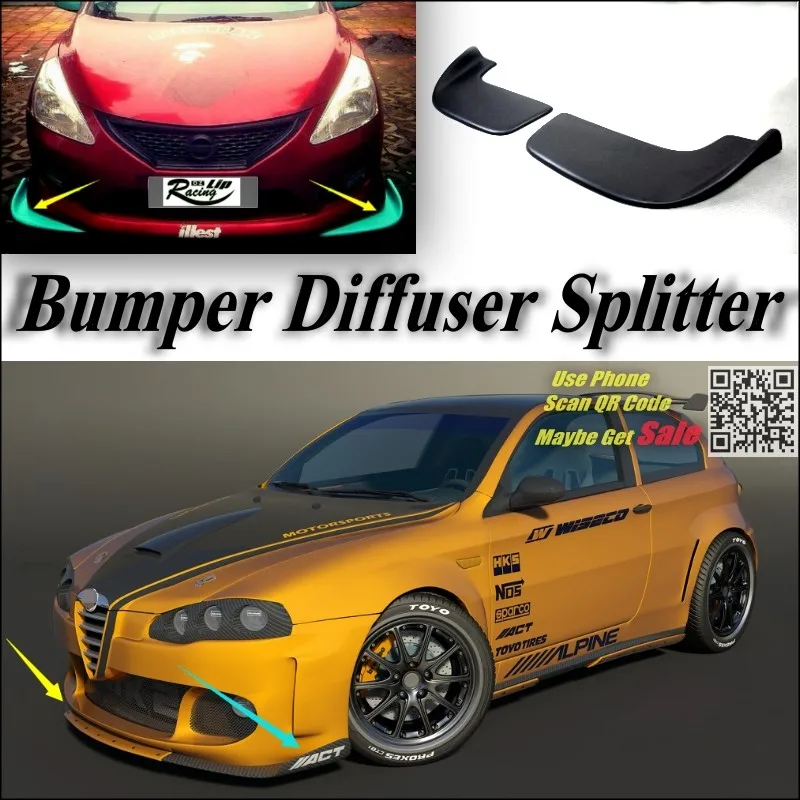 Car Splitter Diffuser Bumper Canard Lip For Alfa Romeo 147 GTA AR Tuning Body Kit Front Deflector Fin Chin Decline Body