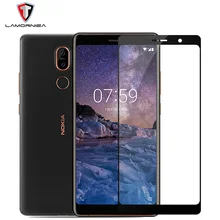 Lamorniea Tempered Glass For Nokia 7 Plus 2.5D Full Cover Screen Protector For Nokia 7 Protective Glass Film For Nokia7 Plus