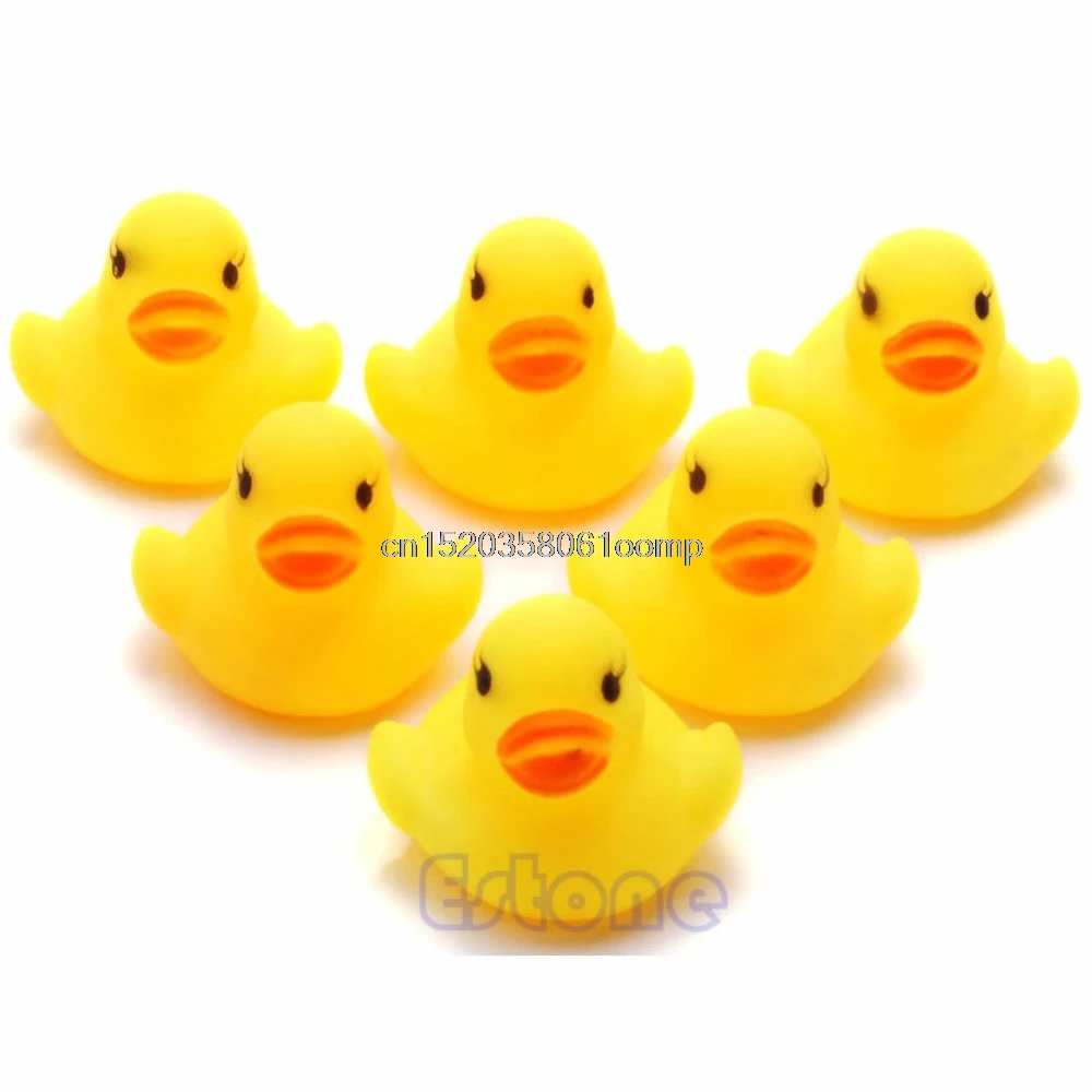 

Lot 1/5/10/20Pcs Yellow Baby Children Bath Toys Cute Rubber Squeaky Duck Ducky