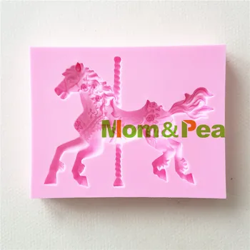 

Mom&Pea 1380 Free Shipping Turning Horse Silicone Mold Cake Decoration Fondant Cake 3D Mold Soap Mold Food Grade
