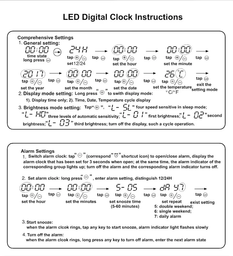 LED Table Lamps Creative Digital Clock Snooze Wake up Light Night Induction Light Temperature Display Bedside Desk Table Lamp