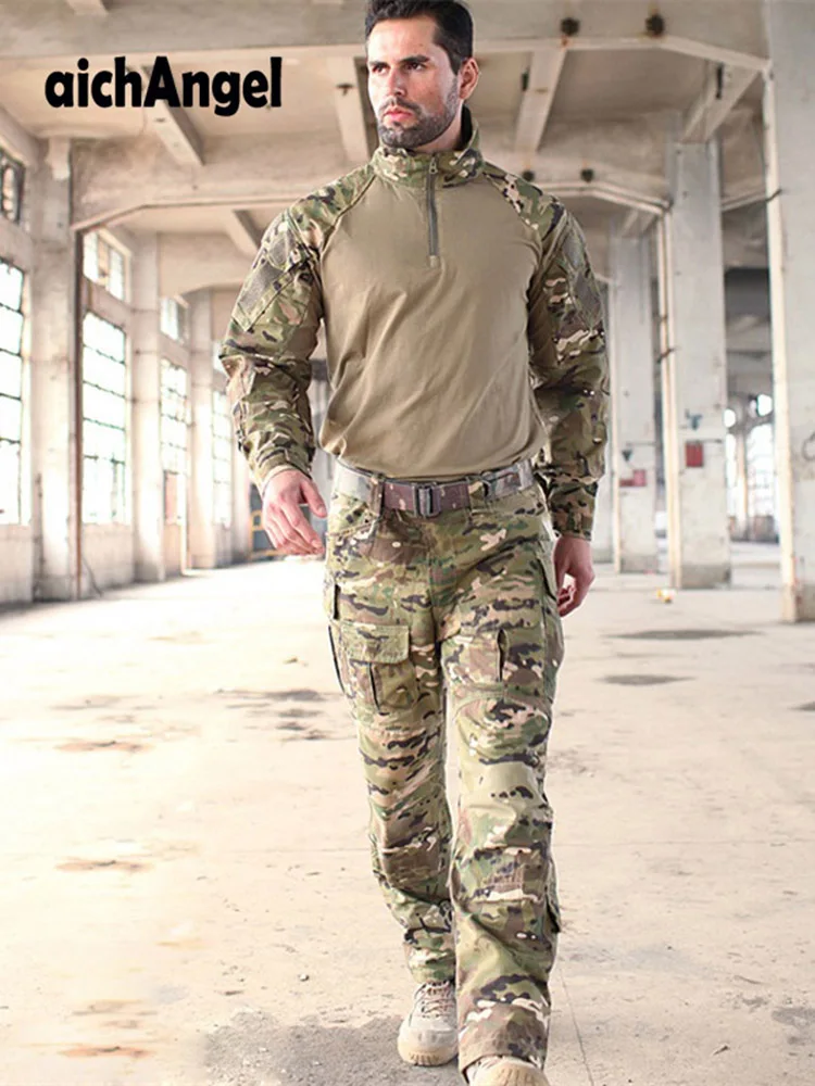  Military Uniforms Multicam Camouflage Tropic Frog Suits MTP Trainning G3 Suits Men US Army Airsoft 