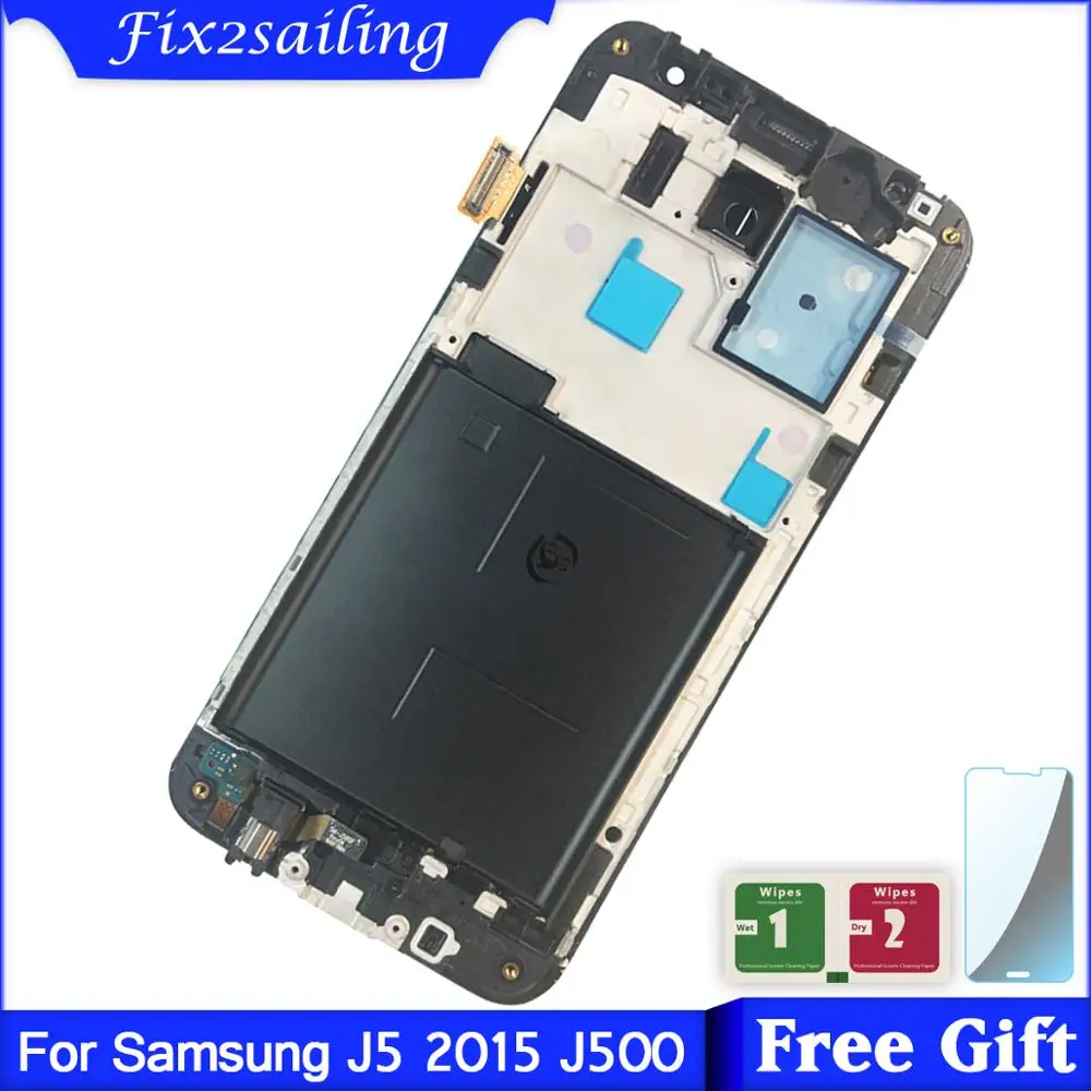 Цена ЖК дисплей S для Samsung Galaxy J5 2015 j500 J500FN J500F J500M J500H DS ЖК дисплей с сенсорным экраном дигитайзер с рамкой сборка ремонт